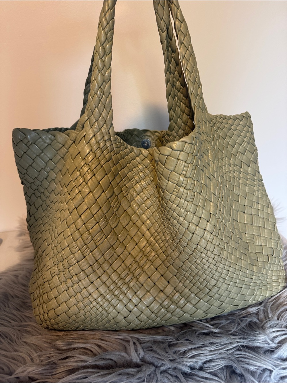 FALOR Firenze Italian Leather Woven Tote Made in Italy F7349